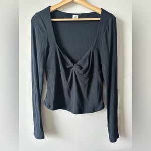 Aritzia Black Long Sleeve Top - Size Large